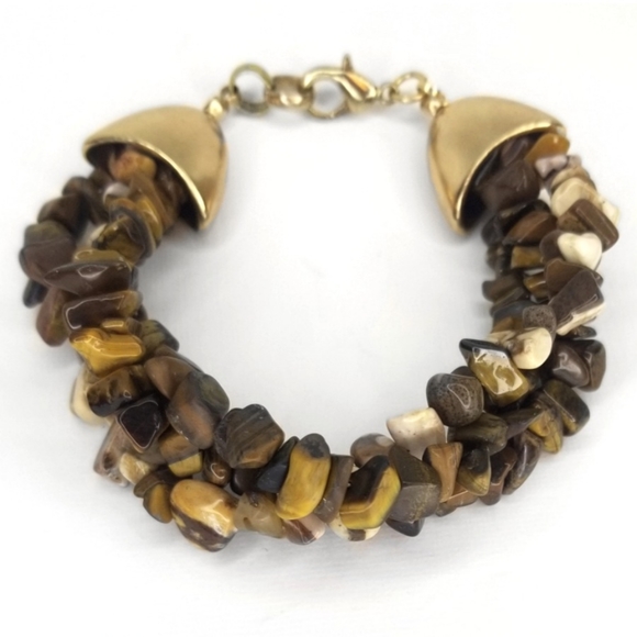 Triple Strand Tiger's Eye Bracelet - Picture 1 of 5
